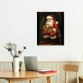 thumbnail image 2 of Christmas Art - Santa Claus with Nativity Scene Snowglobe, Vibrant Christmas Canvas Wall Art, Artist Grade Canvas Perfect Decor for Religious Homes, 2 of 4