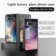 thumbnail image 5 of Compatible with Google Pixel Fold Case,Cute Starry Sky Patterned  Fashionable Tempered Glass Back with Soft Silicone Bumper Lightweight Protective Phone Case,Colorful, 5 of 7