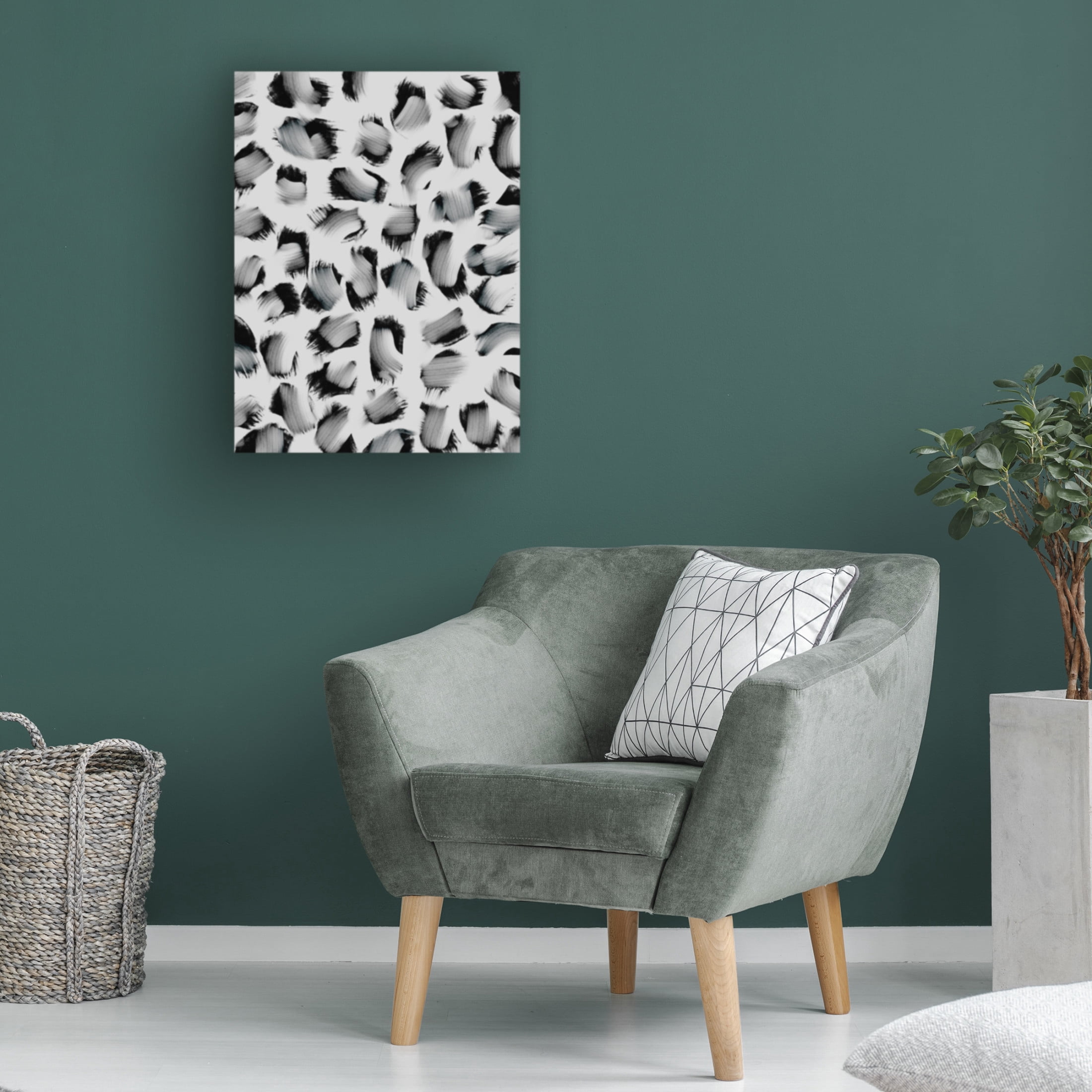 Canvas Wall Art - Treechild 'Black and White Strokes' Wall Art for Living Room, Bedroom, or Office D?cor by Trademark Fine Art - 18 x 24 Inches