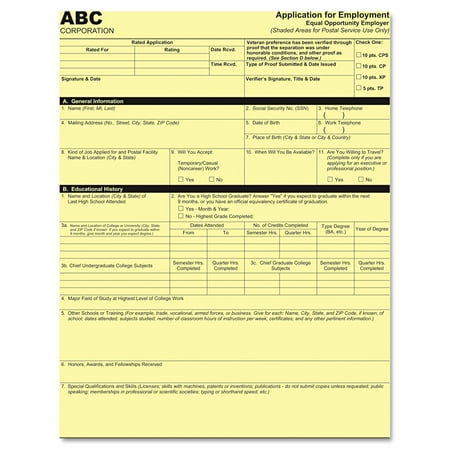 PM Company Digital Carbonless Paper, 8-1/2 x 11, One-Part, Canary, 500 Sheets/Pack