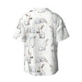 thumbnail image 2 of Xecao offers the Rabbit Eating for Men's Casual Short-sleeved Shirt, a button-up collared shirt with a pocket, perfect for beach vacations and yacht travel in the X-Large size., 2 of 7