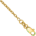 thumbnail image 3 of 14K Solid Yellow Gold 1.8mm Forzantine Cable Rolo Link Chain Anklet Summer Beach Foot Ankle Bracelet, 3 of 8