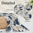 thumbnail image 3 of Navy Blue Beige Floral Throw Pillow Cover 16 x 24 Inch Decorative Pillow Cover Vintage Farmhouse Floral Leaves Lumbar Pillowcase Seasonal Rectangle Cushion Case for Couch Sofa Bed Living Room, 3 of 9