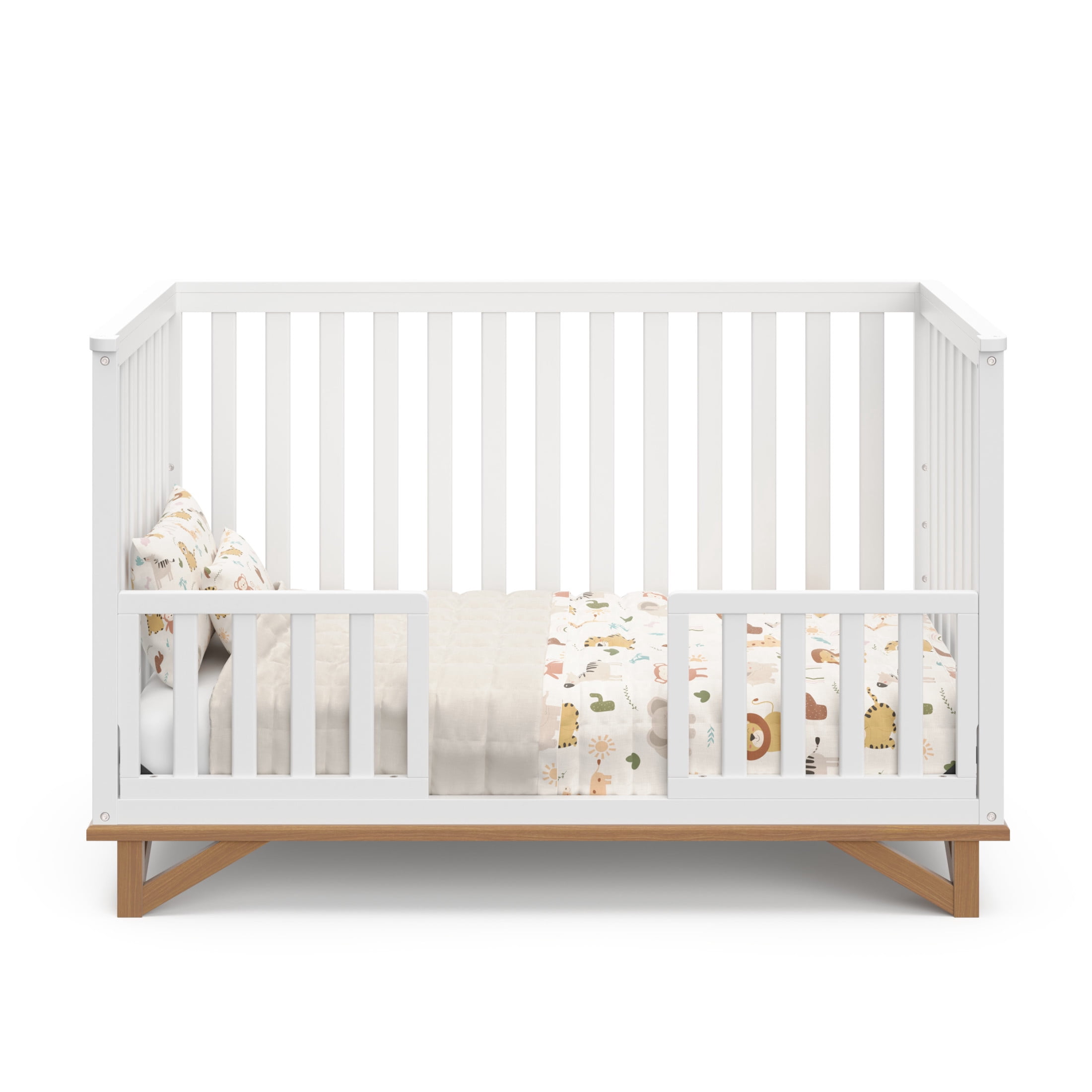 Storkcraft Santa Monica 5-in-1 Convertible Baby Crib - White and Vintage Driftwood