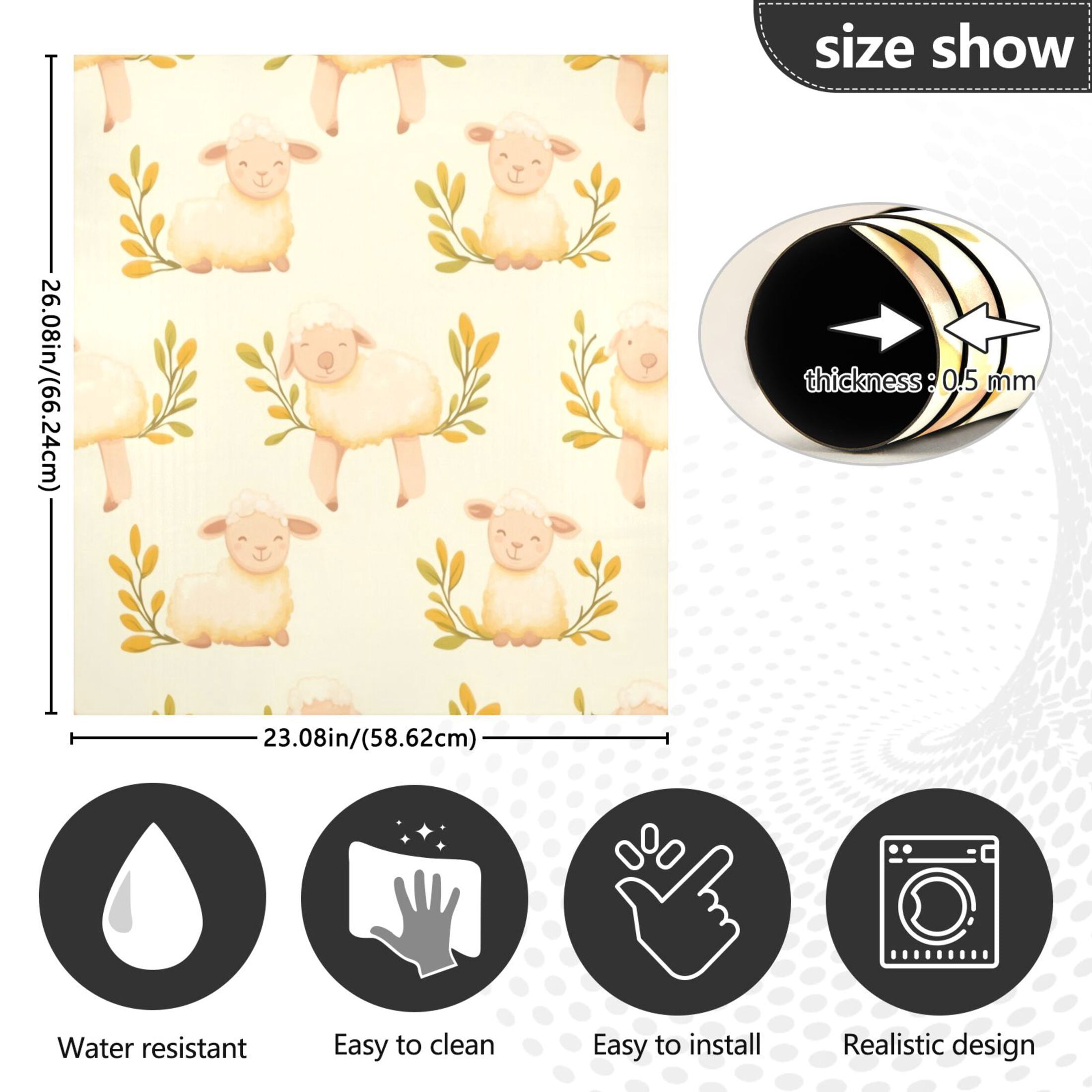 Dishwasher Magnetic Sticker 23x26 Inch Refrigerator Magnetic Sticker Washing Machine Magnetic Sticker Kitchen Panel Magnetic Sticker Home Decor Lovely Yellow Lamb
