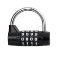 thumbnail image 1 of Weatherproof Security Padlock Portable Heavy Duty 4 Dial Digit Combination Lock Outdoor Gym, 1 of 7