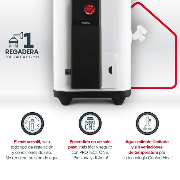 Calentador de agua PODERUS 06 Gas LP Calorex PODERUS 06 LP