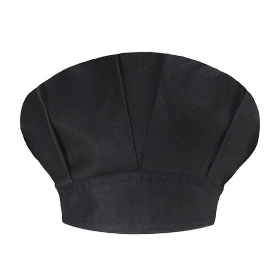 Fgnfyis Unisex Solid Color Chef Hat Oil Proof Kitchen Catering Bouffant Cap Black One Size
