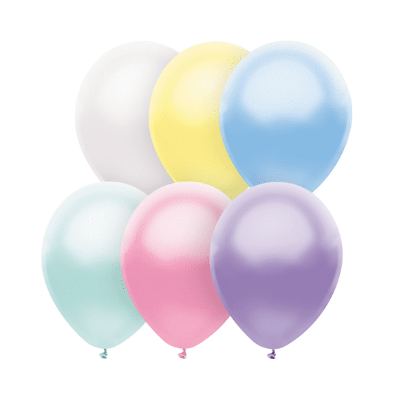 Way to Celebrate All  Occasion Latex Balloons 9" Assorted Pearl Pastel Colors, 20 Count Bag, For All Ages