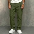 thumbnail image 6 of cfhntfmh Straight Leg Pants Men Casual Stretch Work Pants Loose Fashion Elastic Waisted Pants with Pockets (Green,X-Large), 6 of 7