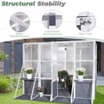thumbnail image 3 of 103.9'' Wooden Greenhouse, Wooden Lean to Greenhouses, Heavy Duty Walk in Green House for Outside Winter, Large Hot House for Sunroom Storage Shed, Backyard, White+gray, 3 of 8