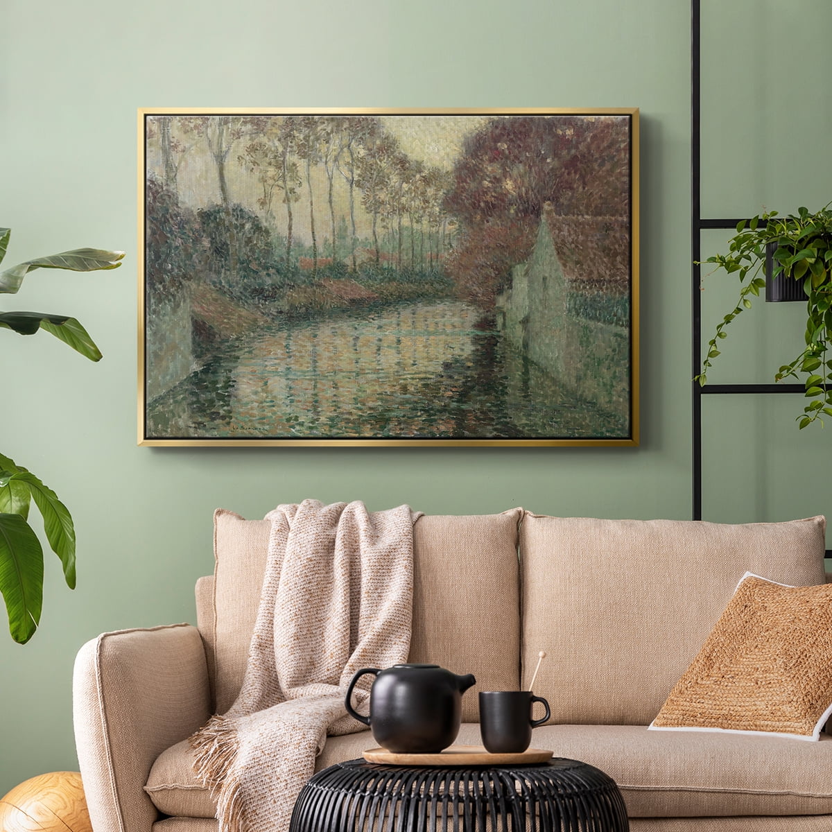 Vintage Landscape-CCCXXV By Wexford Home Framed in Gold Wood Gallery Wrapped Canvas 25 in. x 37 in.