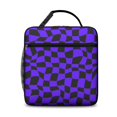thumbnail image 2 of Purple and Black Wavy Checkered Pattern Insulated Lunch Bag Teens,Lunch Box for Men Women for Work,Picnic or Travel,10.2x9.5x4.3 Inches,8 Can Capacity, 2 of 6