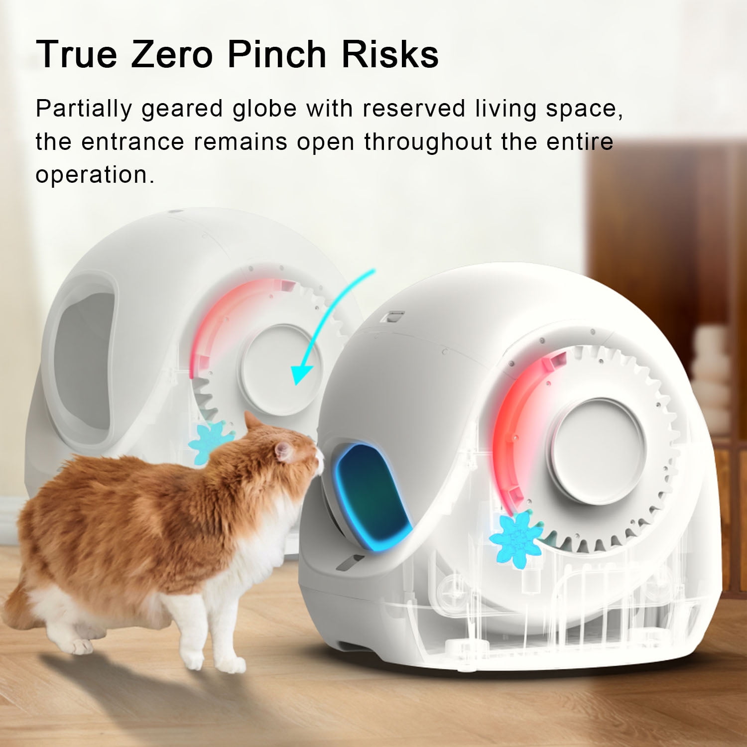 CATLINK 70L Automatic Litter Box for Multiple Cats, Low Entry,for kittens and senior cats, Odor Control