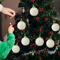 thumbnail image 4 of 12PCS Rustic Christmas Ornaments, 2.75 Inch White Vintage Shatterproof Ball Baubles, Neutral Farmhouse Xmas Tree Decorations for Traditional Home Holiday Decor, 4 of 7