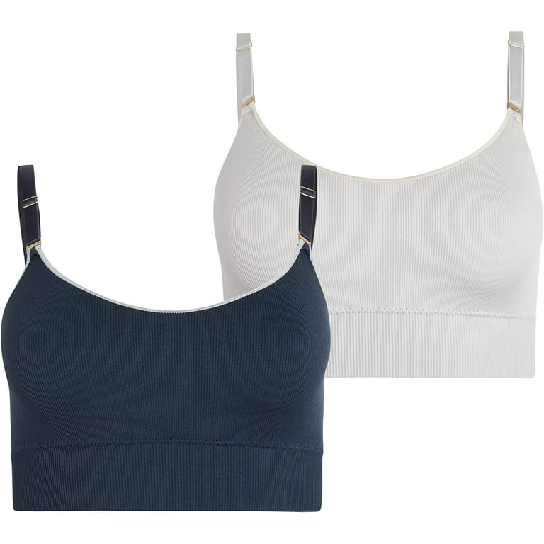 zanvin Pack of 2, Women Comfort No Wire Bras Flexible Soft Pad T Shirt Bra  Value Pack, Black #001, XL 