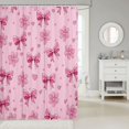 thumbnail image 2 of Manfei Pink Princess Bow Knot Shower Curtain 72Wx84L,3D Cartoon Heart Print Bathroom Shower Curtain, 2 of 5