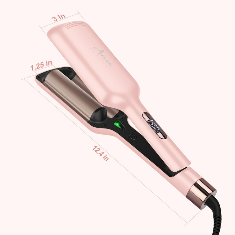 Aima Beauty Hair Crimper 1.25 Inch Twins Mermaid Ceramic Ionic