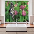 thumbnail image 2 of Ambesonne Swallowtail Kitchen Curtains, Eco Nature, 55"x39", Green Pink Black, 2 of 3