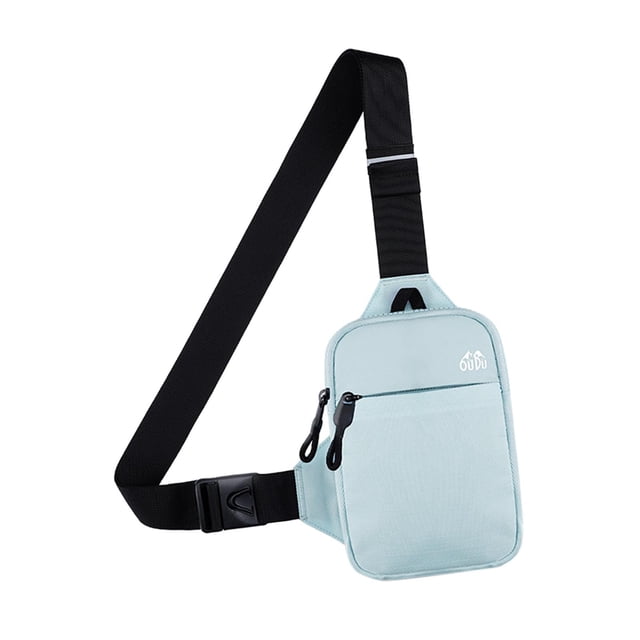 Bolso pequeño de moda para el pecho para hombres y mujeres con correa Soporte para teléfono resistente al agua para hacer ejercicio Compras Azul claro Sunnimix Bolsos de pecho para hombre