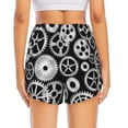 thumbnail image 2 of Lsque Metallic Gears Printed Women's Running Shorts with Liner Pockets,Elastic Quick Dry Workout Athletic Gym Yoga Shorts,Womens High Waist Shorts-X-Large, 2 of 9