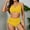 Yellow, variant on Waisted Swimsuits For Women Scalloped Bikini Sets Back Lace Up Tankini Sets Bathing Suit Shirt And Shorts Two Piece Swimsuits for Women with Shorts Womens Bathing Suits Size Medium High Neck Bikini