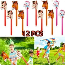 12-Pack Stick Horse,Horse Stick Toys - Ride-On Toy for Cowboy & Cowgirl Birthday Parties