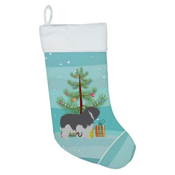 Carolines Treasures BB2950CS Polish Lowland Sheepdog Dog Merry Christmas Tree Christmas Stocking