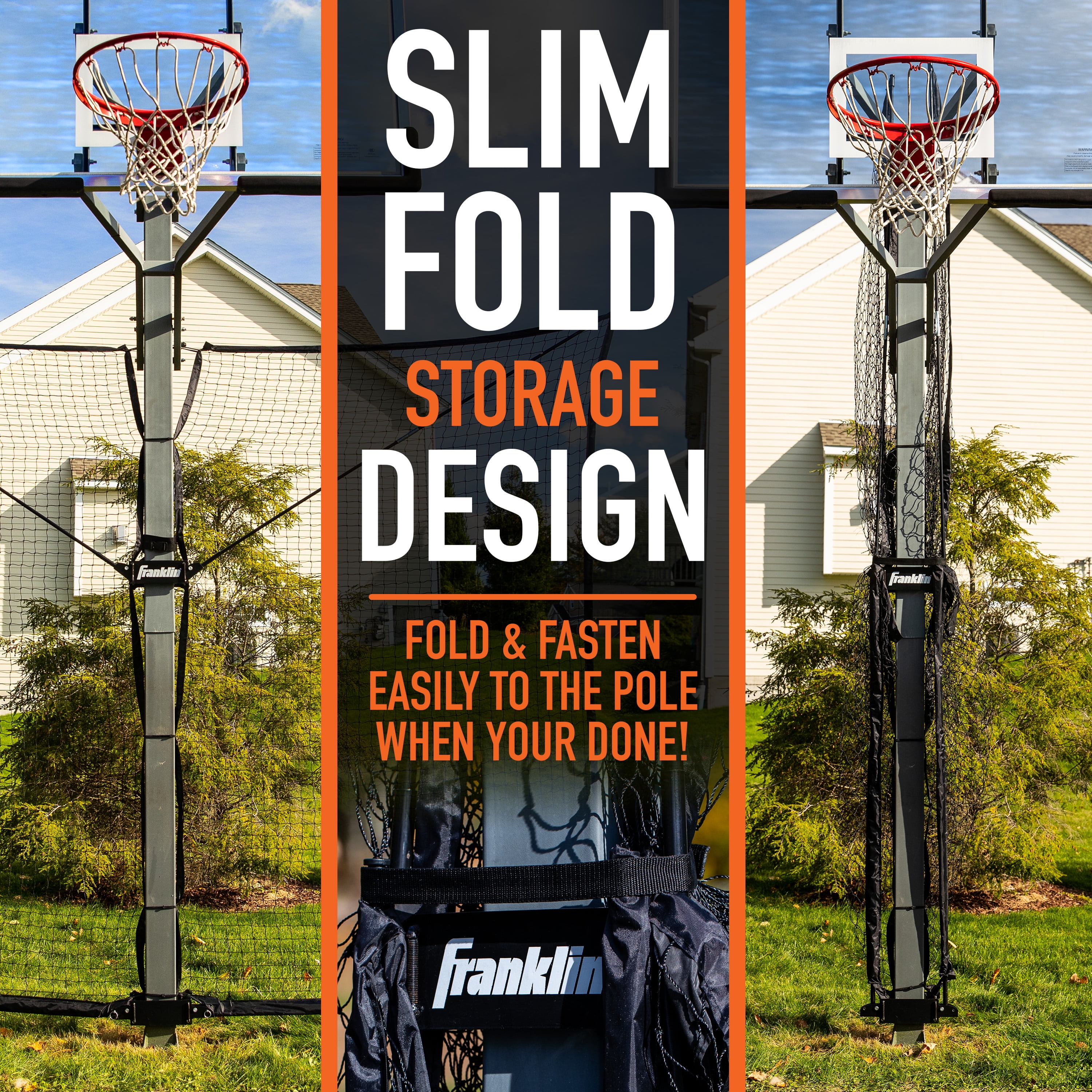 Franklin Sports Defender Net Pro – 10ft. x 8ft. Rebounder – Easily Fold and Quick Install – Universal Defensive Net System