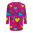 thumbnail image 4 of Haut à Manches 3/4, T-Shirt Décontracté Imprimé pour Femmes : Haut Ample à Manches Trois-Quarts et Col Rond, 4 of 6