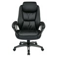 thumbnail image 4 of Work Smart™Black Executive Bonded Leather Chair with Padded Arms, 4 of 6