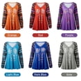 thumbnail image 2 of Camiseta vintage para mujer, estampado floral, cuello en V, manga larga, otoño, camisetas Abanopi Gris/Extragrande, 2 of 7