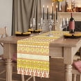 thumbnail image 2 of Table Runners 90 Inches Long Dress Scarves, Yellow Khaki Boho Farmhouse Coffee/Dining/Kitchen Table Runner for Living Room, Vintage Ethnic Tribe Abstract Art 13x90 Inch, 2 of 9