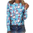 thumbnail image 2 of Jienlioq Mode Femmes Décontracté Manches Longues Imprimé Col Rond T-Shirt Ample Blouse Tops, 2 of 4