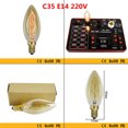 thumbnail image 2 of 40W Edison Bulb Warm White Light Lamp for Home Study Resturat Lighting 220V Models:B Style:C35 tip bulb E14, 2 of 8