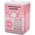thumbnail image 1 of Mini Cajero Automático Ahorro Hucha Juguetes Niños Niñas Niños Adultos Cajeros Automáticos Electrónicos Monedas Ahorro de Dinero Contraseña Digital Desplazamiento Automático Caja Fuerte Regalos para Niños (Rosa/Gato) brillar Electrónica, 1 of 5