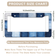 thumbnail image 3 of 1 Pcs Denim Patchwork License Plate Frame, License Plate Cover for Car Decorative Parts, Aluminum License Plate Bracket Holder Rust-Proof Weather-Proof for US Standard Car, 3 of 9