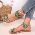 thumbnail image 5 of BRGZLK Summer Plus-size Ethnic Style Flower Clip-toe Beach Flat Sandals, 5 of 8