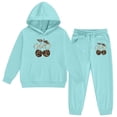 thumbnail image 3 of Tiijoy Toddler Girls Sweatsuit Cherry Graphic Hoodie Jogger Sweatpants Set, Sizes 4-5, 3 of 5