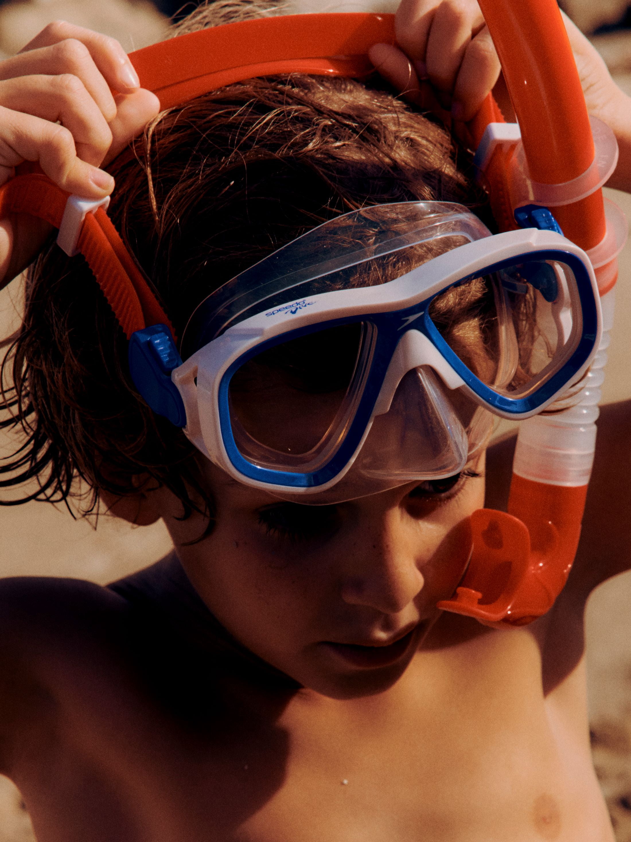 Speedo Kids Compass Swim Mask and Snorkel Set, Soft Fit for Easy Viewing, Ages 3–6