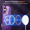 thumbnail image 2 of Dteck for iPhone 16 Case with Invisible Magnetic 360° Rotating Stand,Compatible with MagSafe,Military-Grade Drop Protection Shockproof Bumper Translucent Case for iPhone 16,Purple, 2 of 7