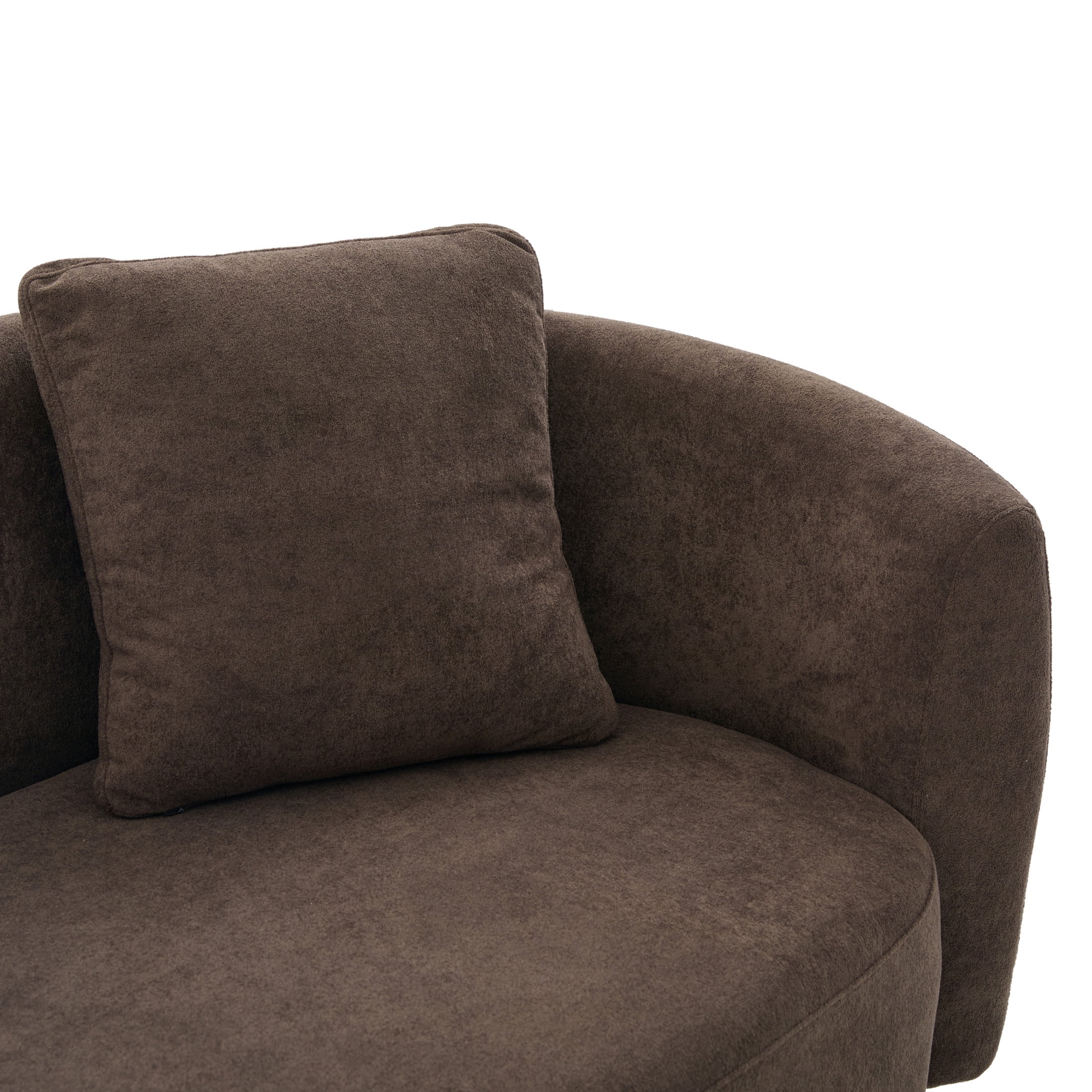 Christopher Knight Home 81" Curved Velvet Sofa with Wood Frame, Modern 3-Seater Couch, Dark Brown