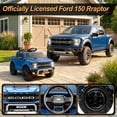 thumbnail image 3 of iYofe 12 Volt Ford F150 Raptor Powered Ride on Car Toy with Remote Control&Bluetooth, Blue, 3 of 9