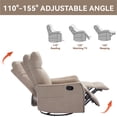 thumbnail image 5 of Aukfa Swivel Rocker Recliner Glider Chair with Heat & Massage for Adults, Living Room, Khaki, 5 of 10