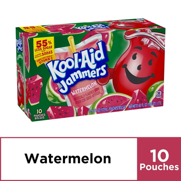 Kool Aid Jammers Watermelon Artificially Flavored Drink, 10 ct. Box