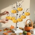 thumbnail image 4 of 4" Artificial Mini Pumpkins Decorations, Fake Fall Harvest Pumpkins Hanging Ornaments with Hanging Rope, Tree Decor for Thanksgiving Holiday Party Indoor Home Christmas(Yellow), 4 of 6