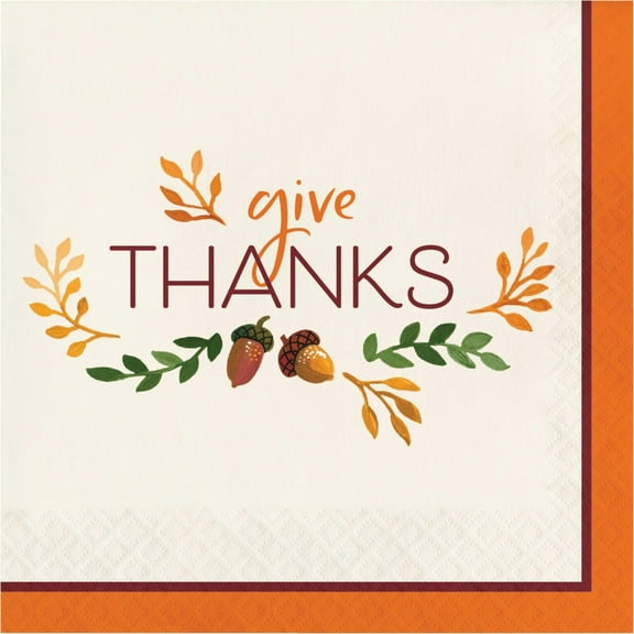Party Central Give Thanks Fall Harvest Luncheon Napkins - 6.5" - Club Pack of 192