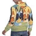 thumbnail image 4 of Lsque Bluey Pattern Casual Men's Hoodie,Hooded Sweatshirt with Kangaroo Pocket,Pullover Hoodie-Small, 4 of 8