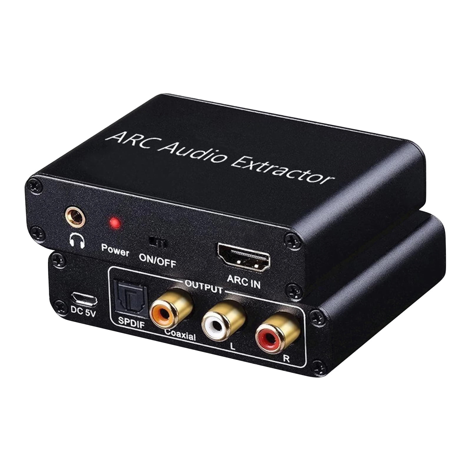 HDMI ARC Audio Extractor 4K@60Hz, 192KHz HDMI ARC Audio Adapter Converter Splitter to Optical TOSLINK SPDIF + RCA L/R+ Coaxial and Analog 3.5mm Stereo for Soundbar HDTV Speaker Amplifier Headphones