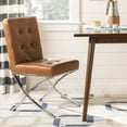 thumbnail image 2 of Safavieh Walsh Modern Glam X-Legs Tufted Side Chair, 2 of 13